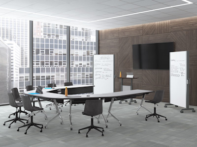 conference room with multifunctional furniture to enhance presentations and collaboration