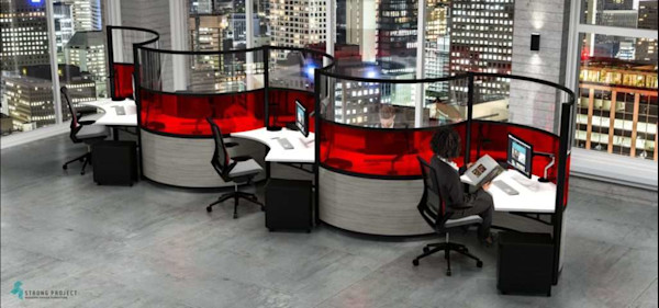 modern office space planning cubicle