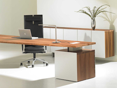 luxury office furniture in a privat office with custom finishes