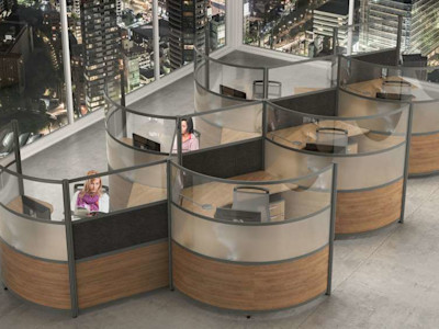 modern curved cubicles