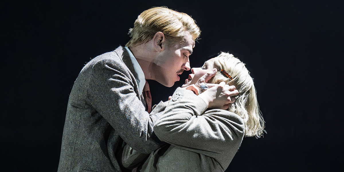 CABARET 1200 1 LT Matt Willis (Emcee) and Katie Hall (Sally Bowles). Photo by Marc Brenner