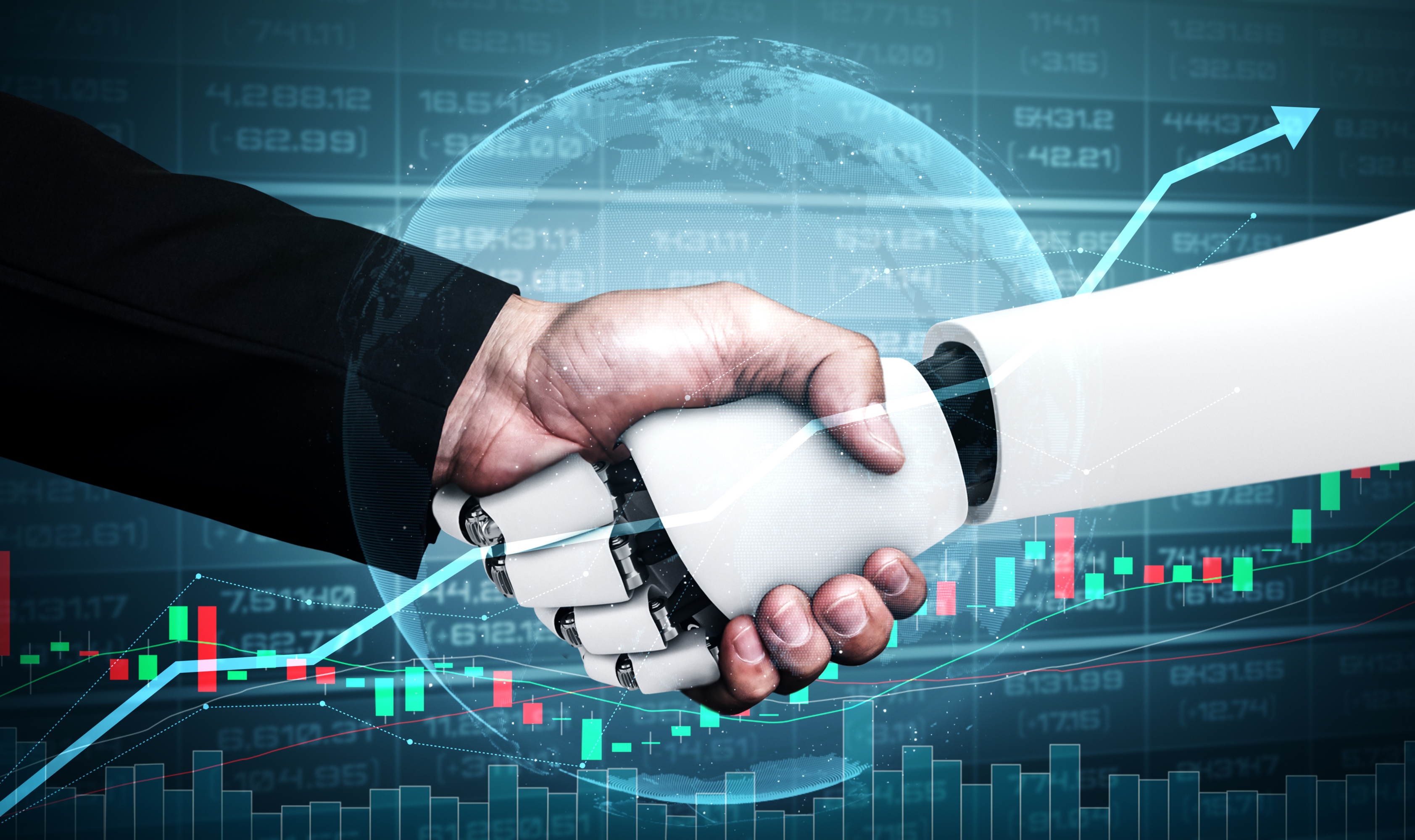 futura-tecnologia-financiera-controlada-robot-inteligencia-artificial-aprendizaje-automatico