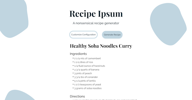Recipe Ipsum