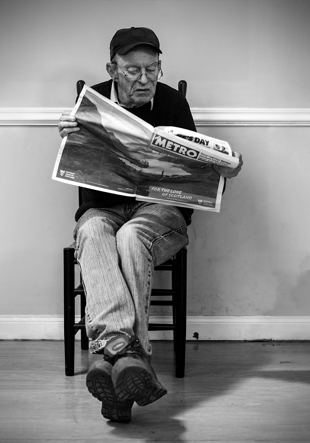 Norrie, a service user at Men's Shed, Paisley. Photographed for Shelter Scotland's 50th anniversary by Melissa Mitchell.