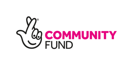 National lottery logo with the words Community Fund
