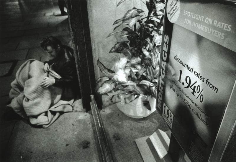 Rough sleeper in Scotland in the 1990s