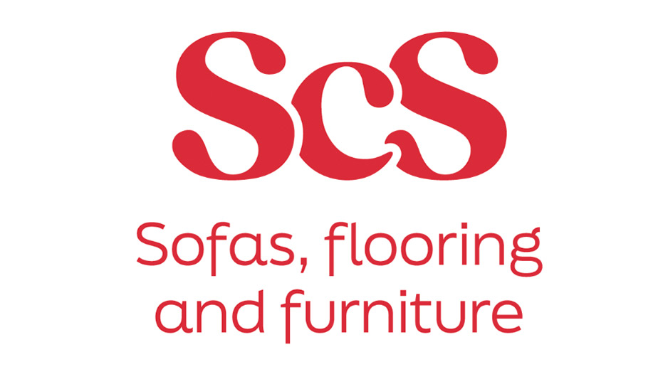 The logo for SCS which says "Sofas, flooring and furniture" 