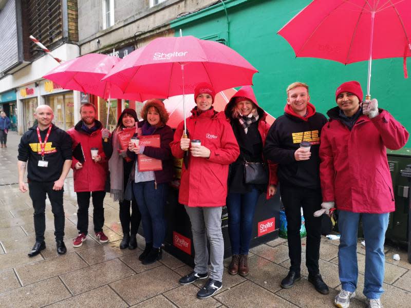Eight members of the Time for Change projects, co-designed by Shelter Scotland with people who've experienced homelessness
