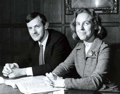 Ronald Dick, Shelter Scotland’s first director, and Isobel Fleming Boyd, our first appeals organiser.