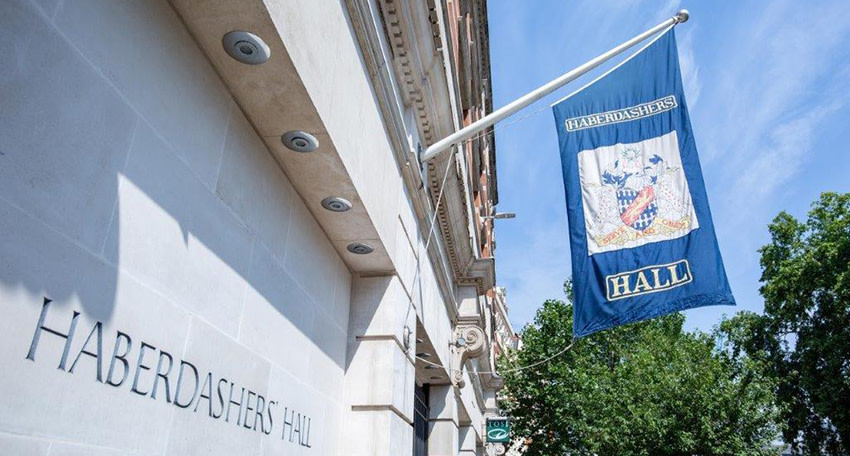 A flag outside of Haberdashers' Hall in London