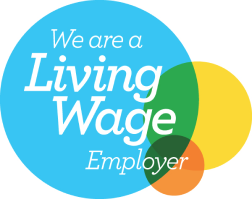 Living Wage Employer logo, signifying that Shelter is a Living Wage Employer