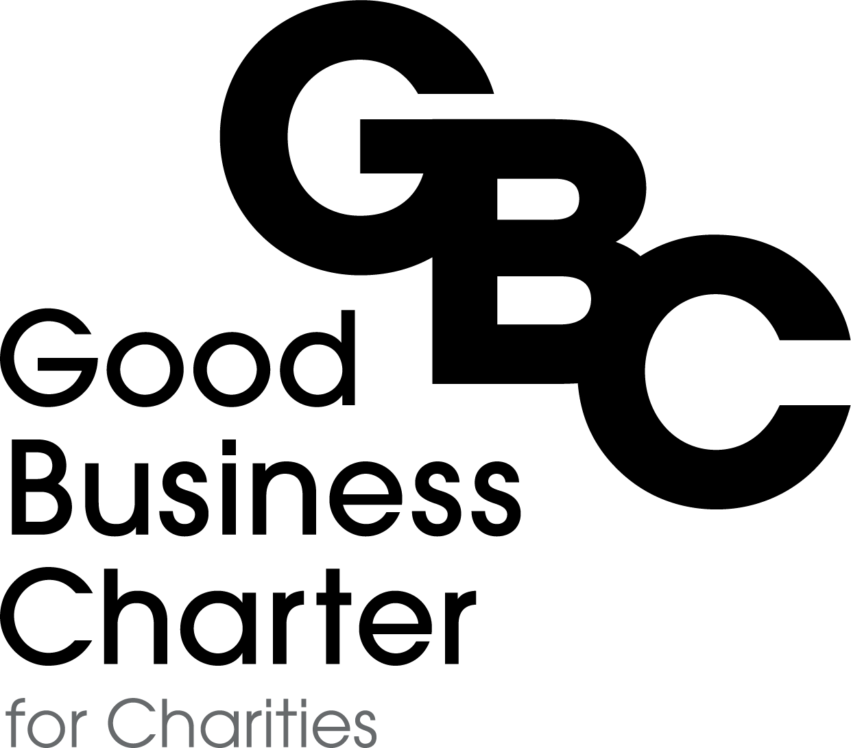 Logo for the Good Business Charter with GBC spelled out in black