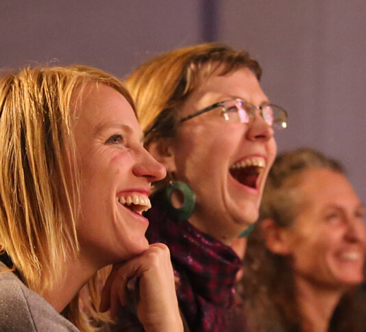 An audience laughing, Nelson Fringe Festival 2017. Photography by Doug Brooks.