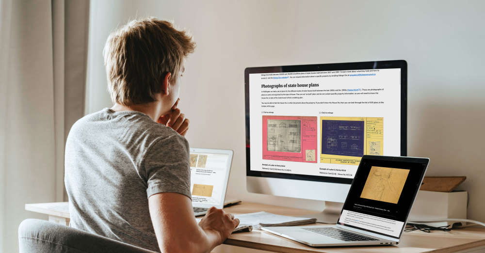 A researcher using the redeveloped Archives website.