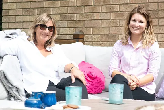 Cazoo customers Janet and Rachel talking about their delivery