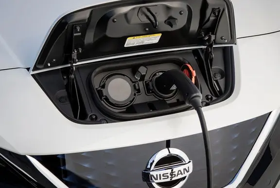 Charging shot of the Nissan Leaf