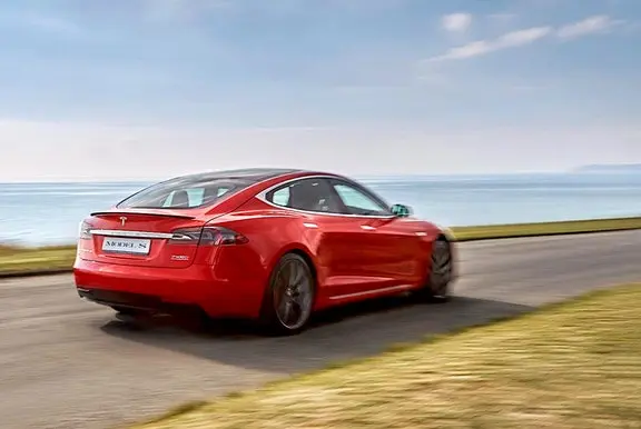 Tesla Model S driving