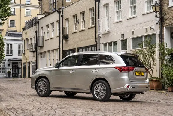 The rear exterior of the Mitsubishi Outlander