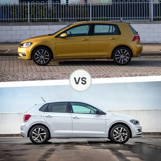 VW Golf and VW Polo side by side