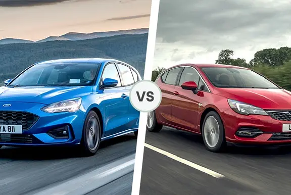 Ford Focus and Vauxhall Astra front exterior