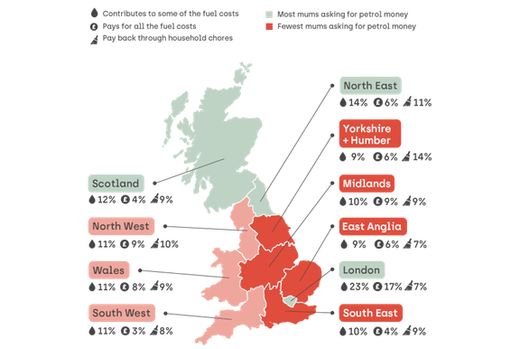 Geographic breakdown of chores and charging for lifts