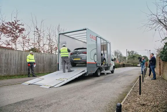 Cazoo Handover Specialist on transporter