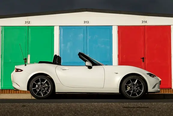 The side exterior of a Mazda MX-5