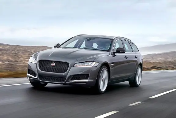 The front exterior of the Jaguar XF Sportbrake
