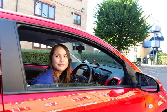 Cazoo customer May in her new car