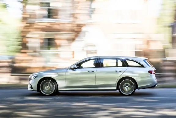 The side exterior of the Mercedes E-Class Estate