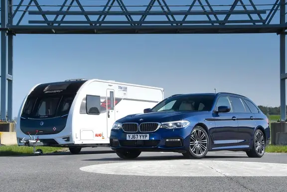 BMW 5 Series Touring with Caravan