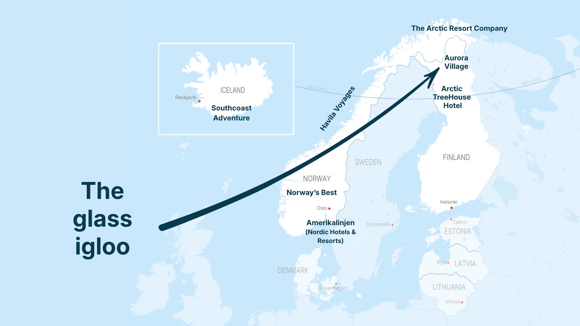 50DN Nordic Roadshow 2026 map (5 Aurora Village Ivalo)