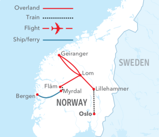 Beautiful Norway Map