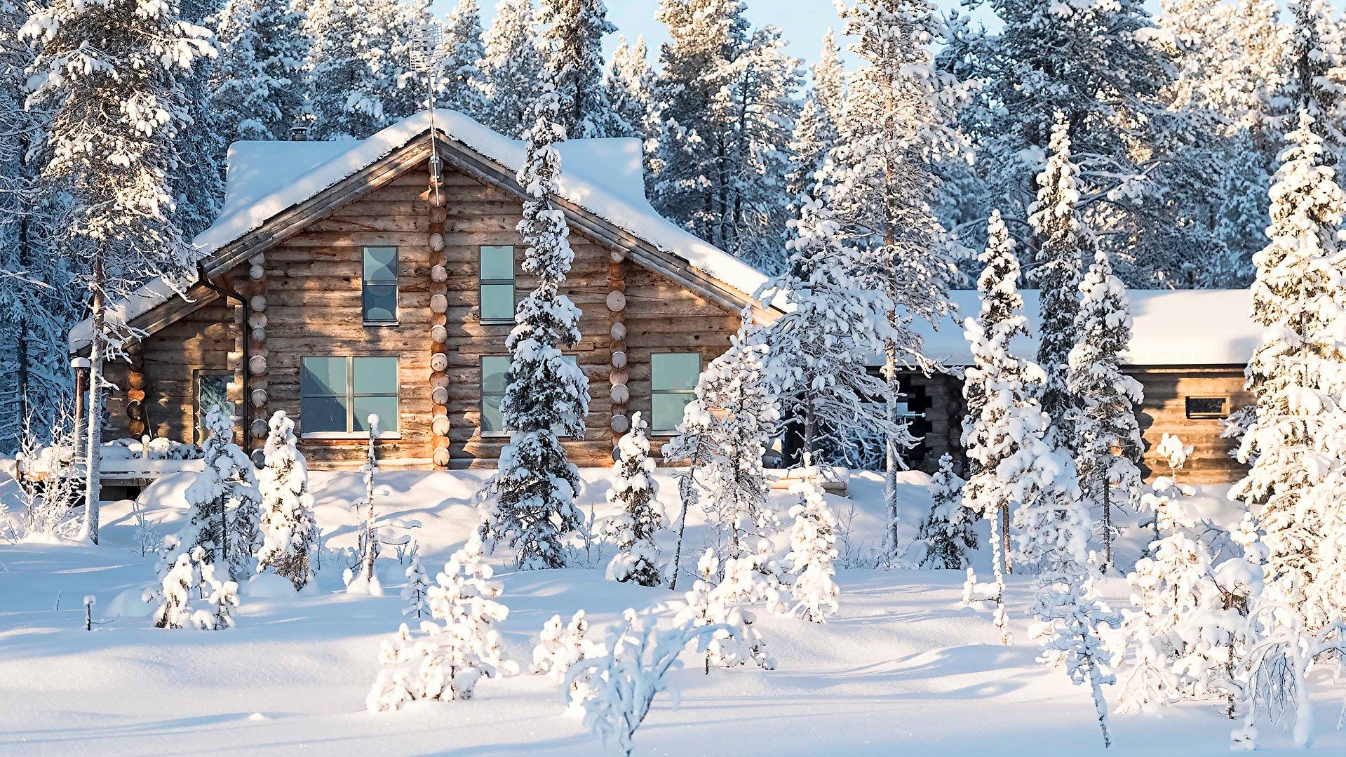Finland äkäslompolo Villa Tuuli cabin from outside - Destination Lapland