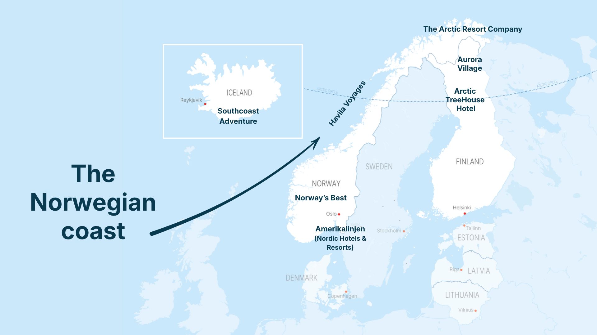 50DN Nordic Roadshow 2026 map (3 Havila)