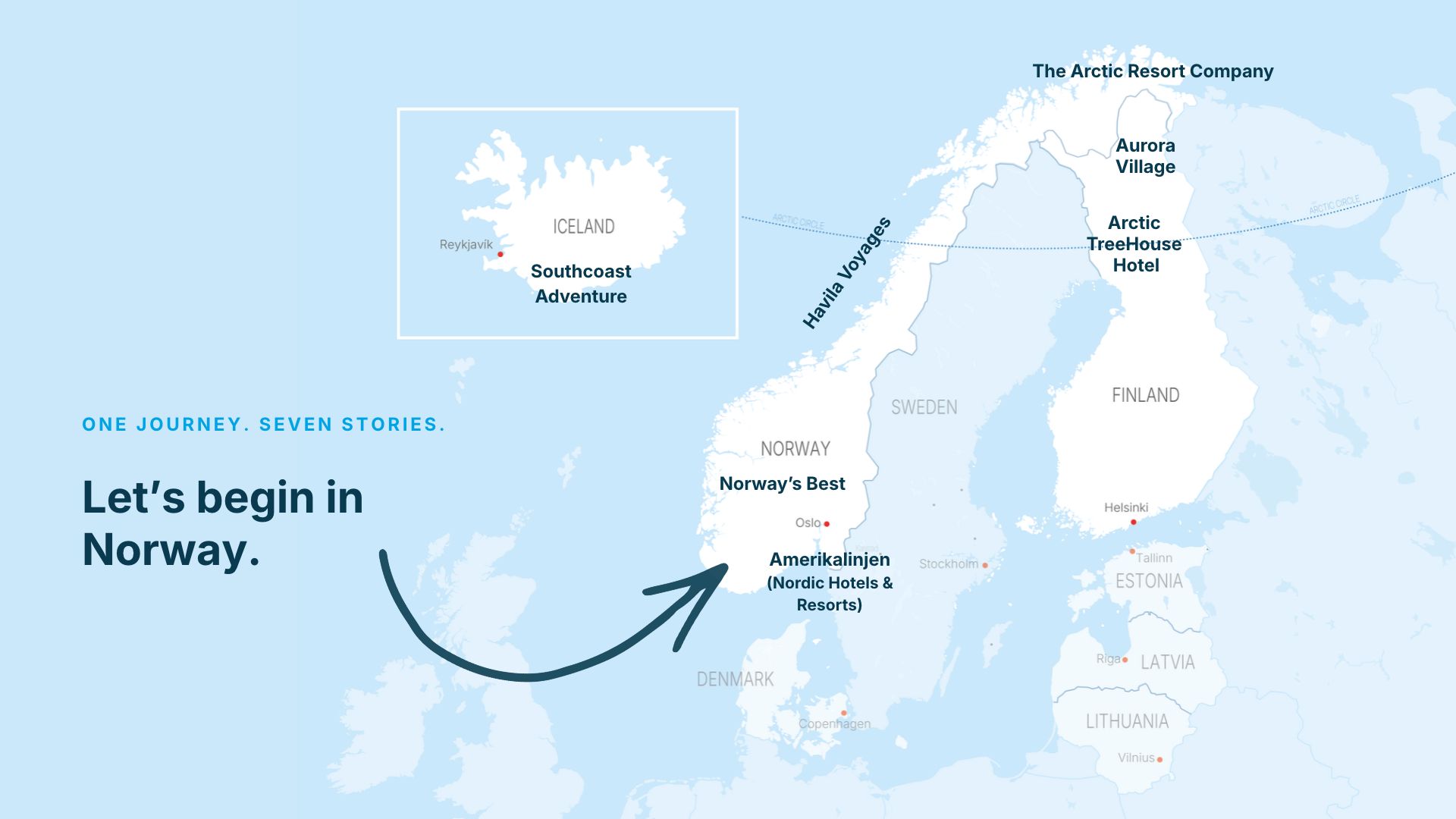 50DN Nordic Roadshow 2026 map (1 Amerikalinjen)