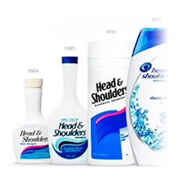 evoluzione packaging shampoo head & shoulders negli anni