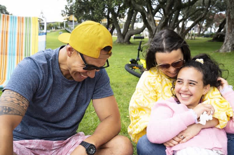 Family in the park having fun