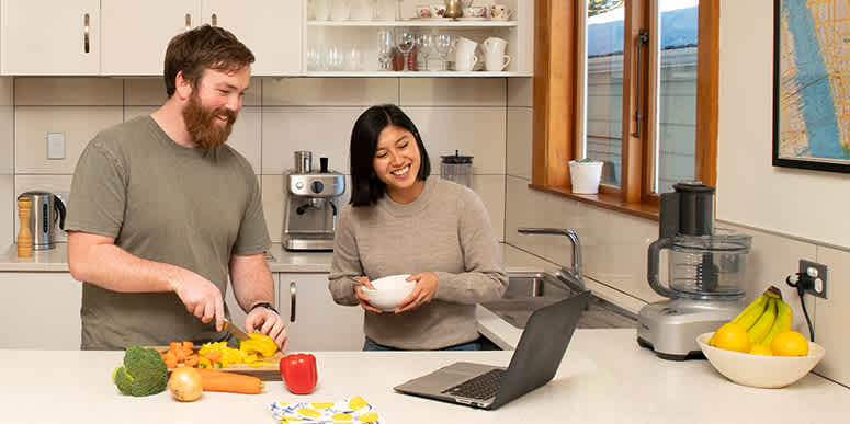 Couple in the kitchen