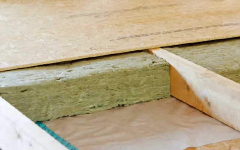 Klemmfilz Dämmung in Holzkonstruktion mit OSB-Platte darüber
