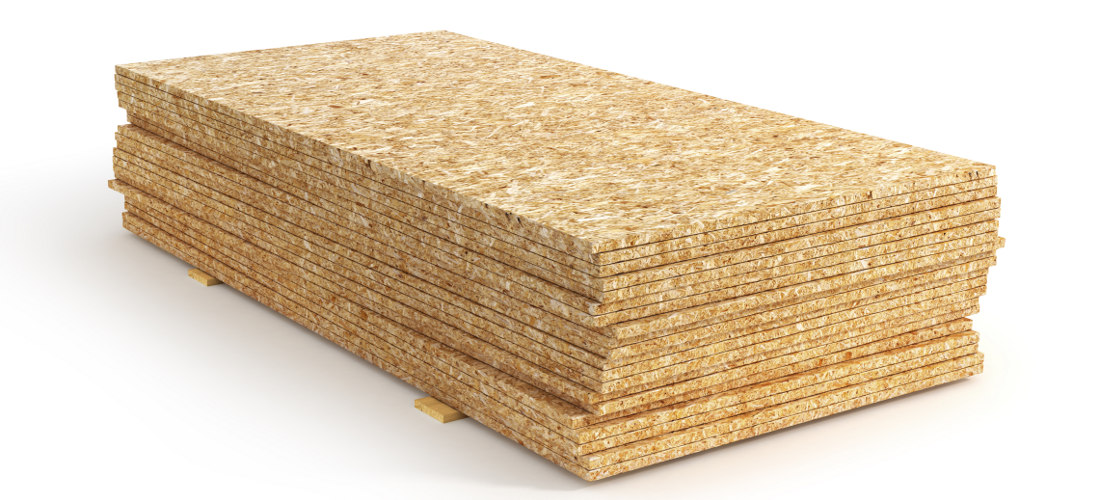 ein Stapel OSB-Platten