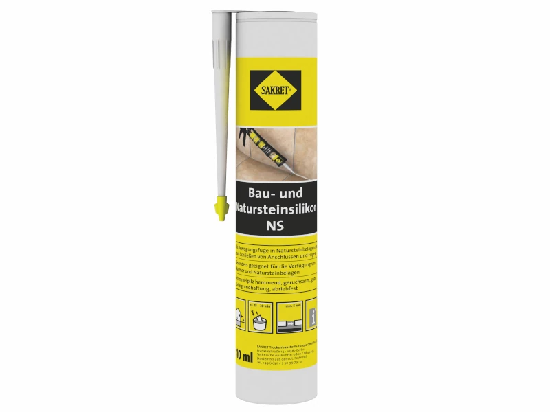 freigestellter gelbe Tube mit Bau- und Natursteinsilikon