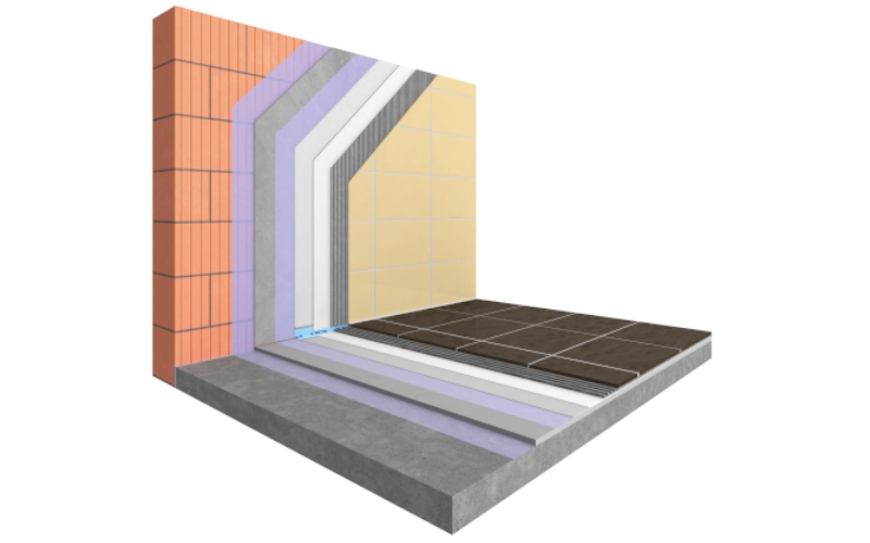3D Grafik mit als Schichtmodell für die Innensanierung mit PCI Produkten