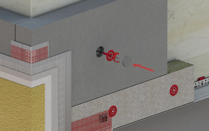 3D Grafik einer Baumit Klima-Fassade
