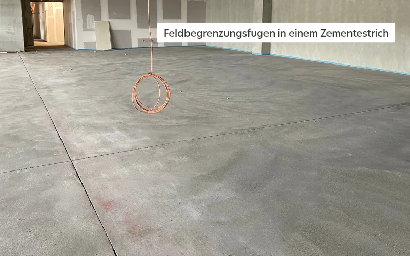 Feldbegrenzungsfugen in einem Zementestrich