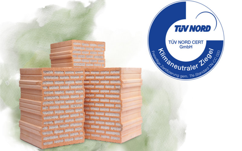 Vom TÜV Nord zertifizierter klimaneutraler Ziegel