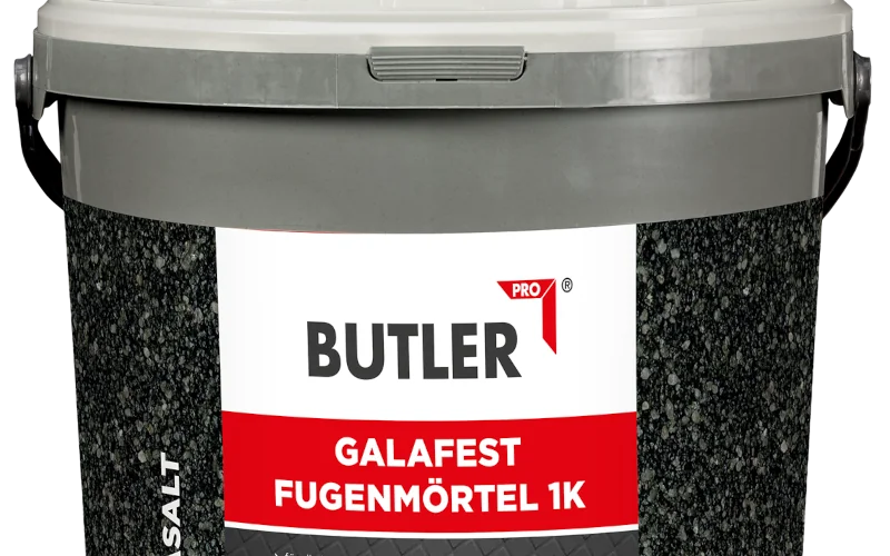 Eimer mit Fugenmörtel basalt