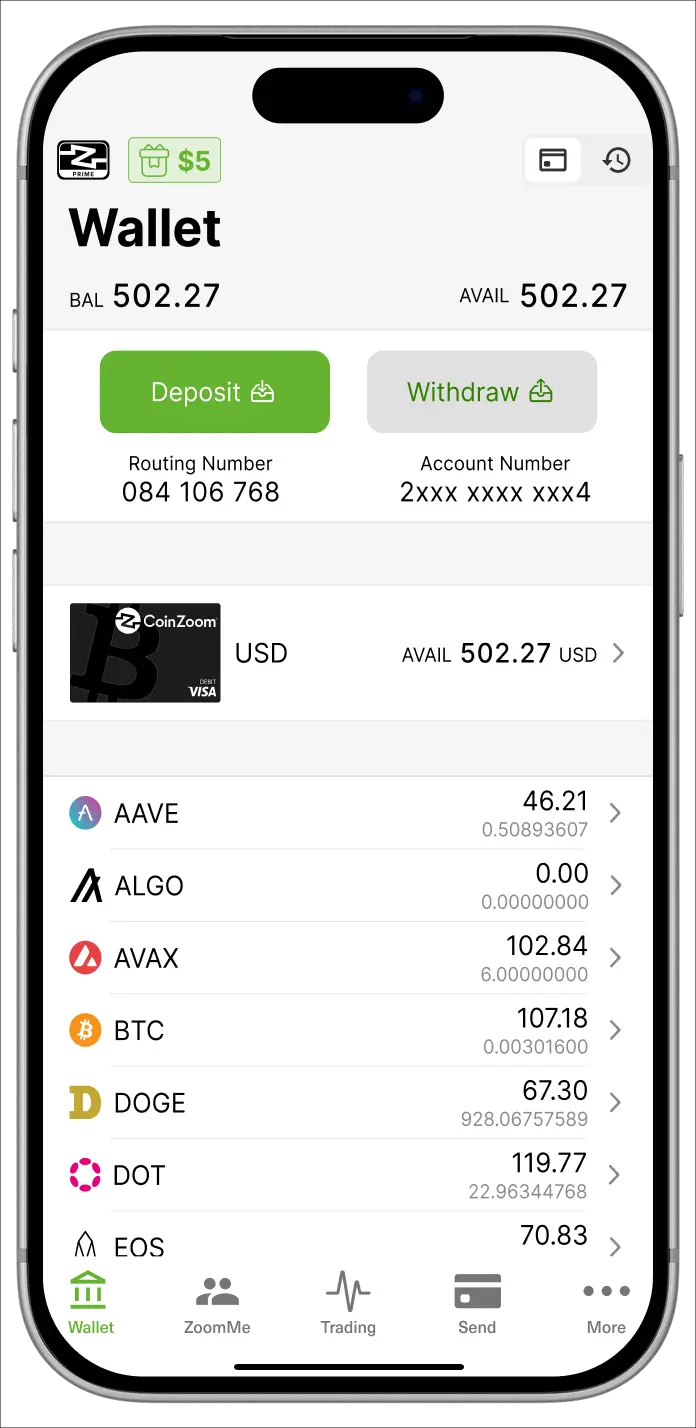 Spend USD or Crypto With CoinZoom's Crypto Visa Debit Card