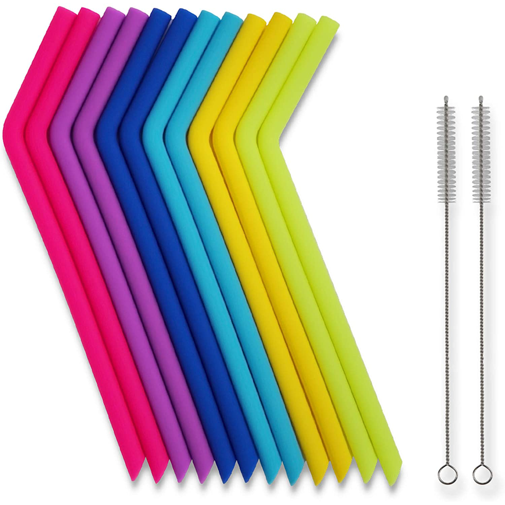 Tifanso Reusable Silicone Drinking Straws: 0
