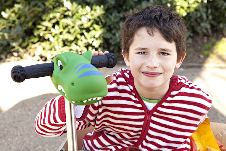 Micro Kickboard Scooter Head Green Dino